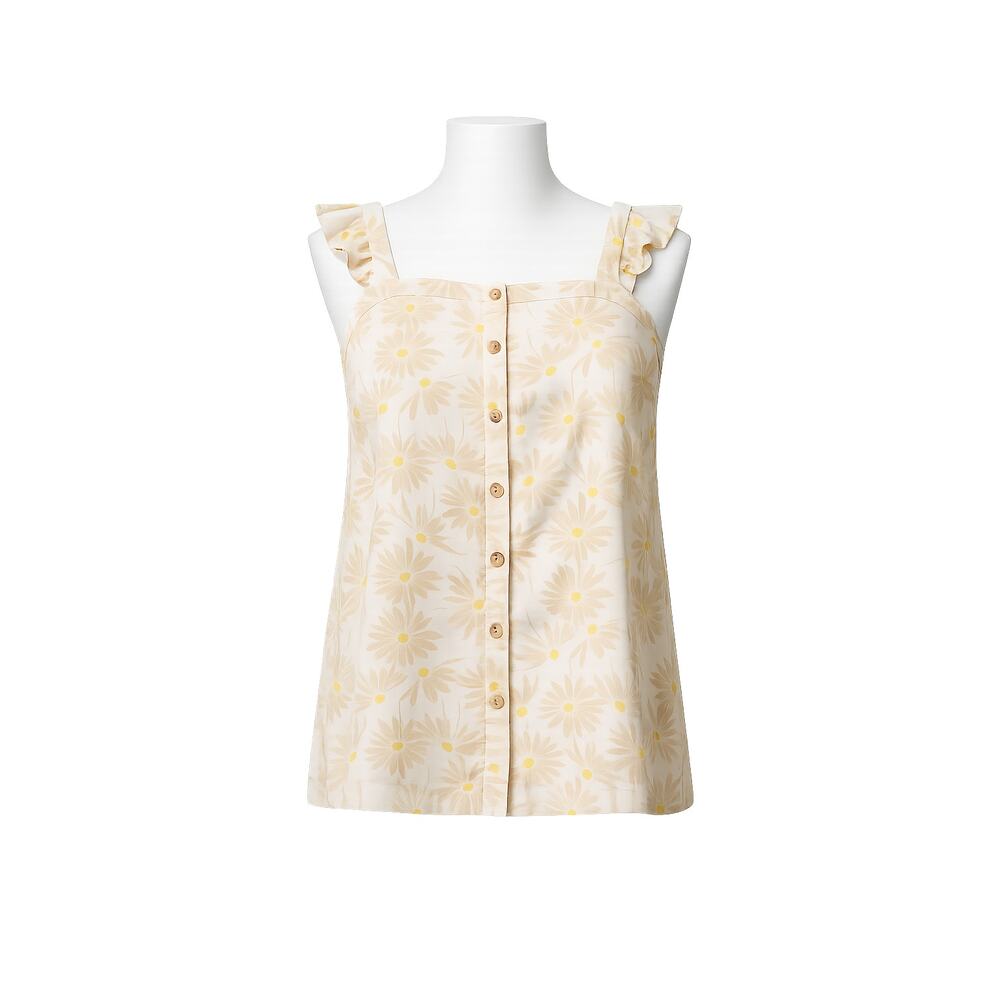 Torrid Double Gauze Ruffle Button Front Tank Top • Size 3X